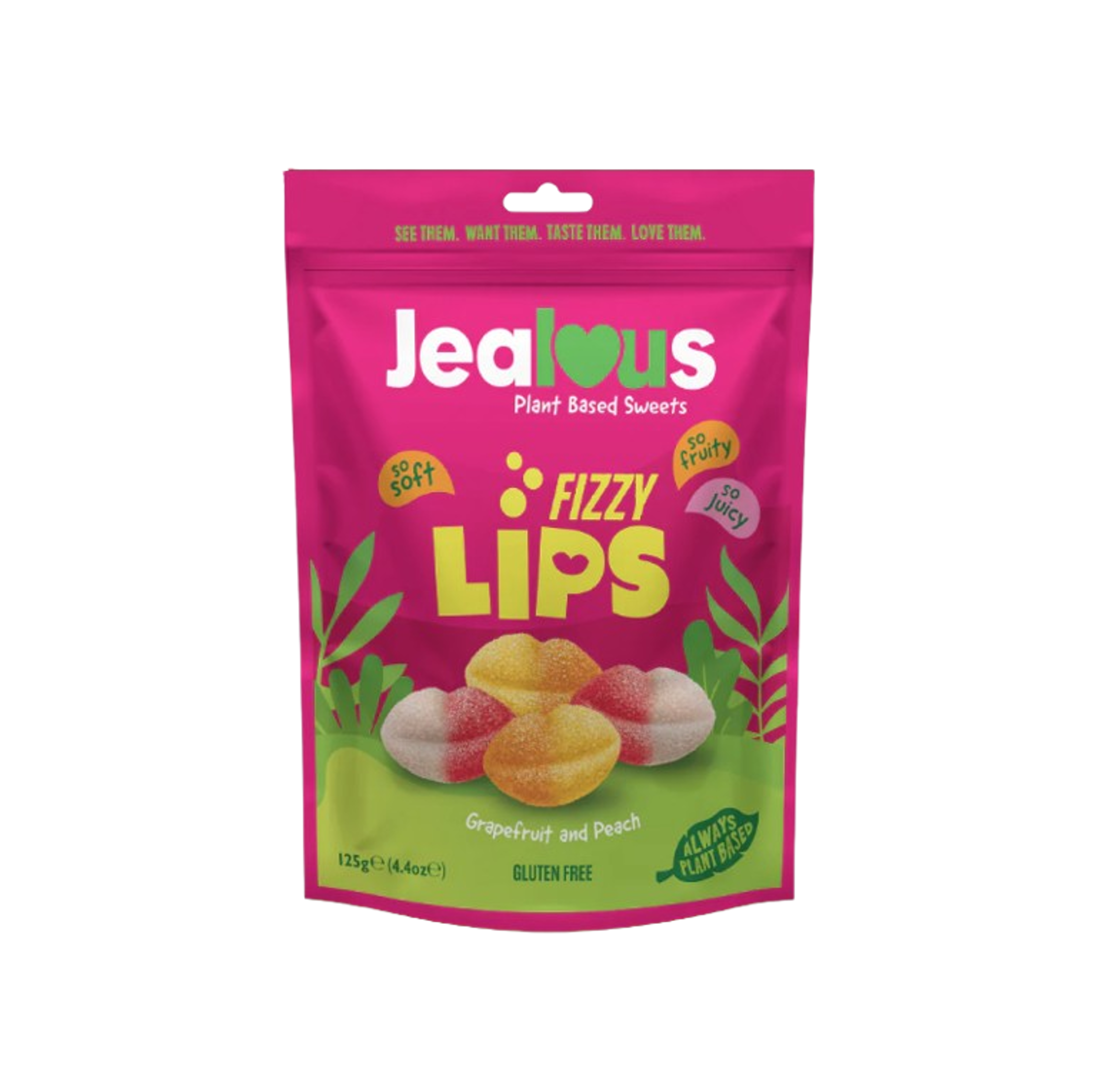 젤러스스윗 피지립스 영국 100% 식물성원료 젤라틴프리 비건 젤리 자몽 복숭아맛, 125g, 1개 - 상품 이미지