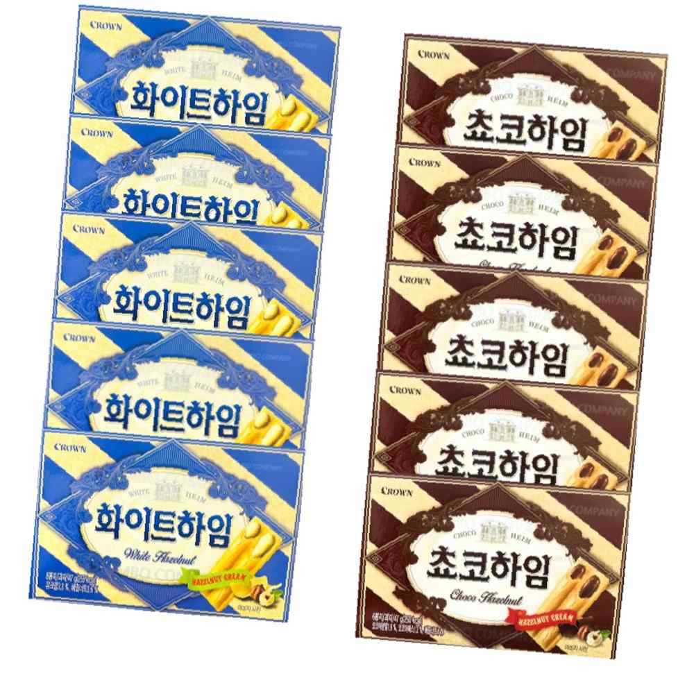 초코과자 크라운하임세트 크라운초코하임 초코하임5개+화이트하임5개 : 현무스토어
