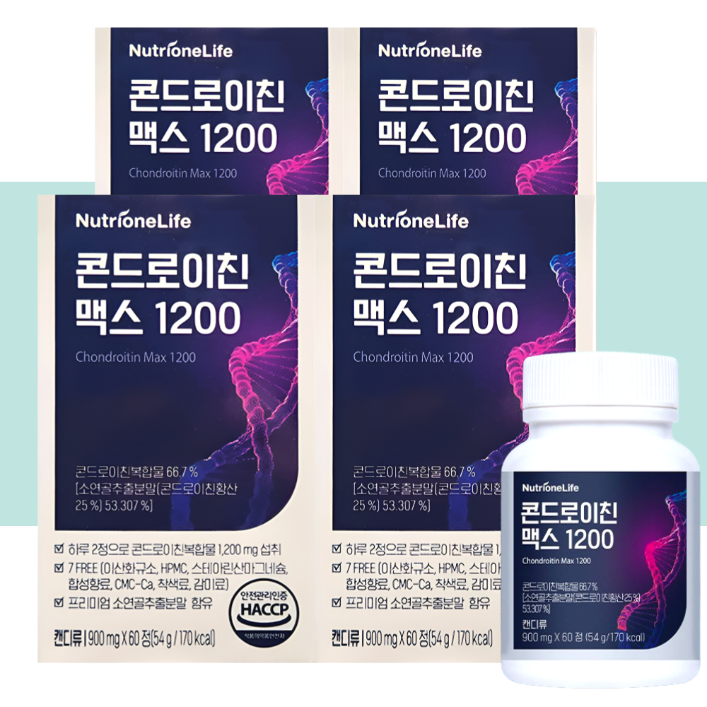 뉴트리원 콘드로이친 1200 맥스 콘도로이친 60정X4박스 - 메인 이미지