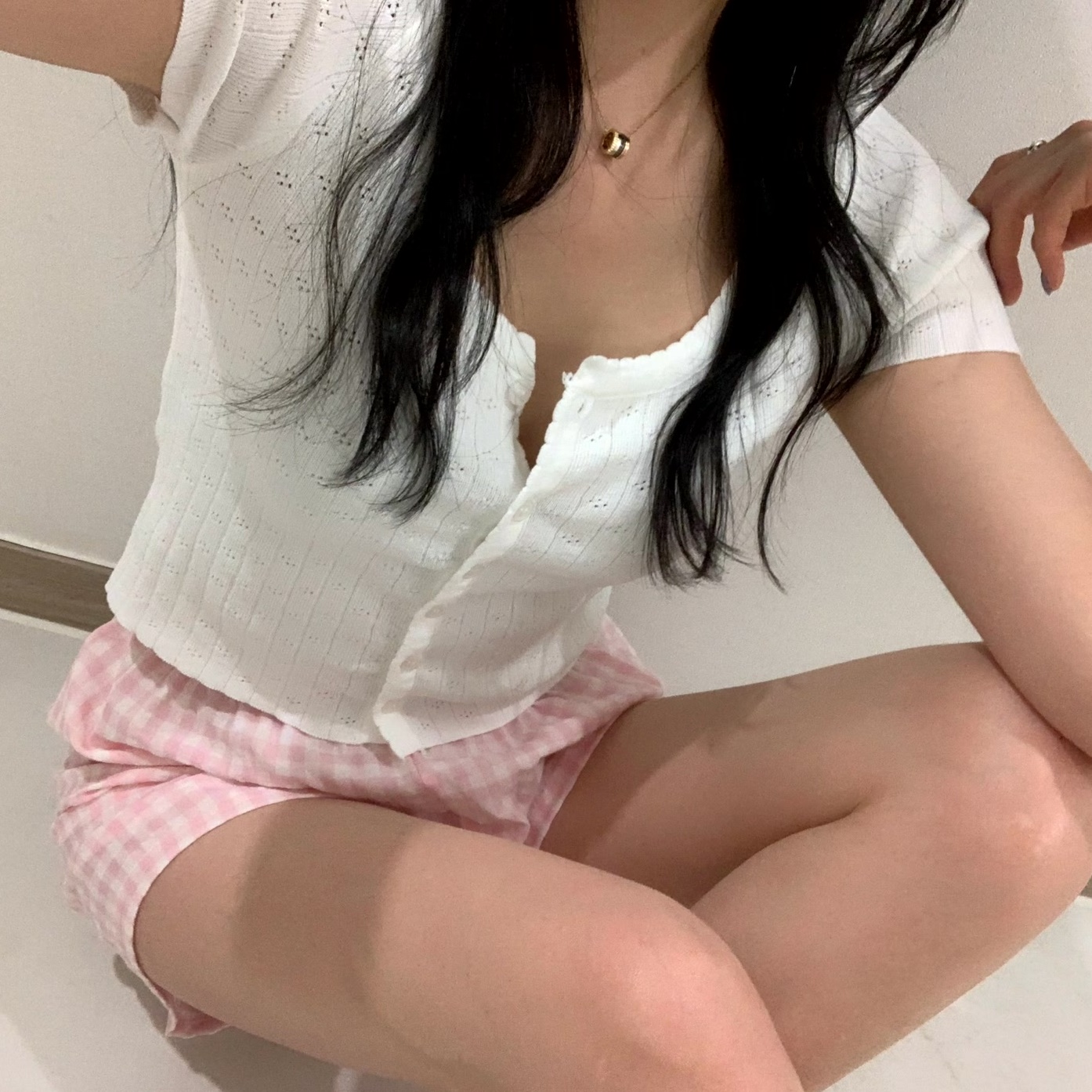 펀칭 유넥 반팔 가디건 (3color) 상세 이미지 24