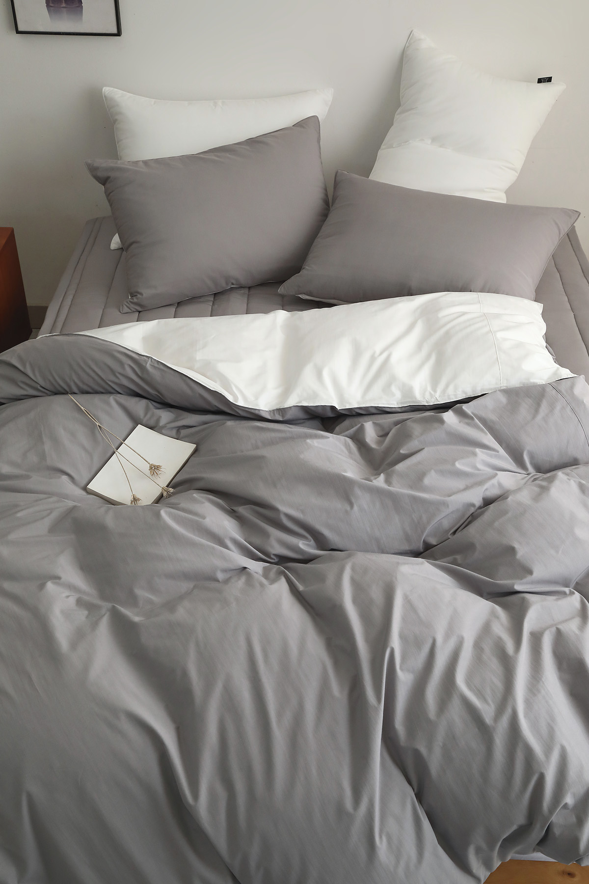 호텔침구 이불세트 코튼 60수 그레이 알러지케어 사계절 라지킹이불 침구세트 K