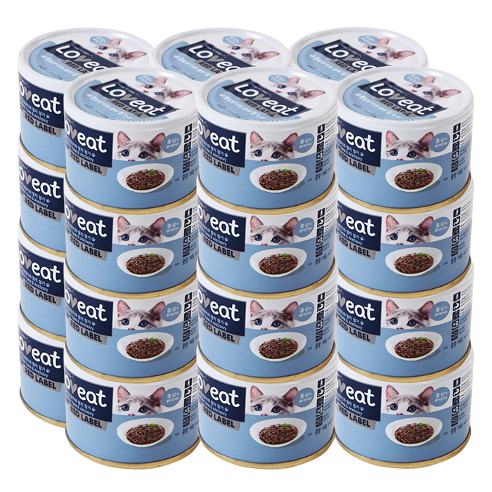 사조 러브잇 레드라벨 160g x 24개 흰살참치와 멸치 고양이캔 - 상품 이미지