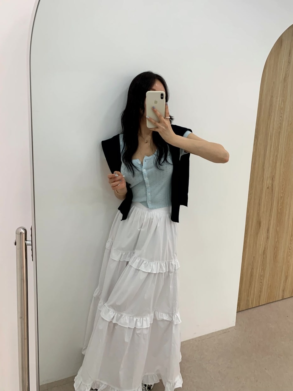 펀칭 유넥 반팔 가디건 (3color) 상세 이미지 16