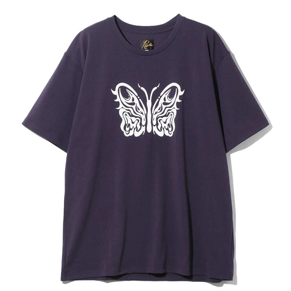 니들스 반팔티 Needles x Kae Tanaka S/S Crew Neck Tee - Poly Jersey / KT Papillon 프린트 티셔츠 QV433B - 메인 이미지