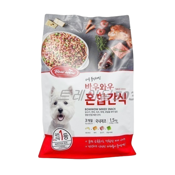바우와우 애견용 혼합간식 1.5kg(100gX15팩) 코스트코 : 플렉시블스토어