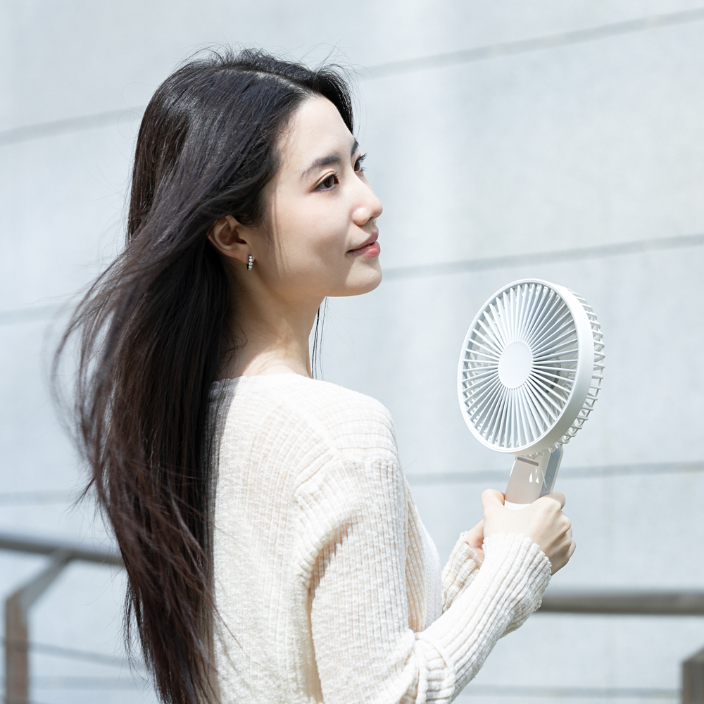 뉴에이커 무선 휴대용 대형날개 빅팬 핸디 손선풍기 로고 이름 각인 모든 인쇄 무료 - 상세 이미지 5