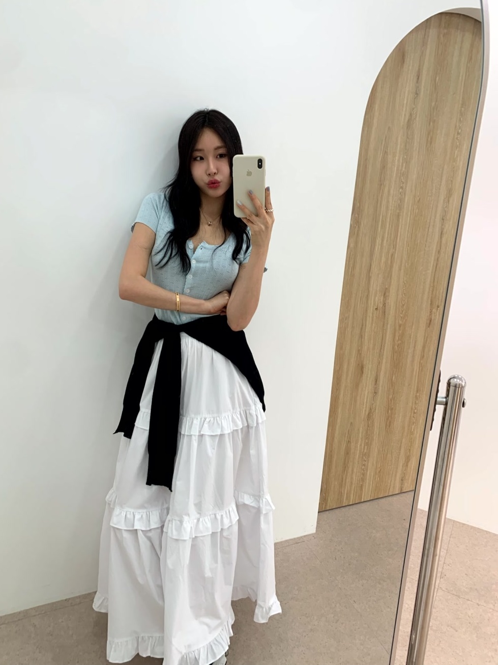 펀칭 유넥 반팔 가디건 (3color) 상세 이미지 7