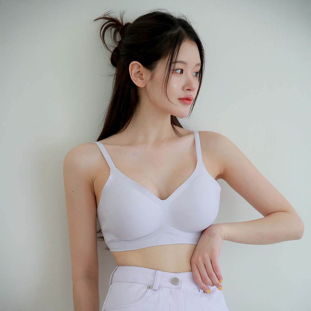 DDO 내추럴 볼륨핏 노와이어 심리스브라 패드일체형 머랭브라 블루베리, 75A, 1장 - 메인 이미지