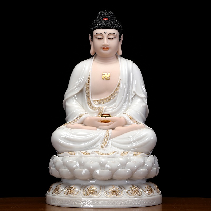 좌불상 석가모니 부처님 장식품 불교 동 상 여래상 모형 19인치 금옥부처(48cm) - 상품 이미지