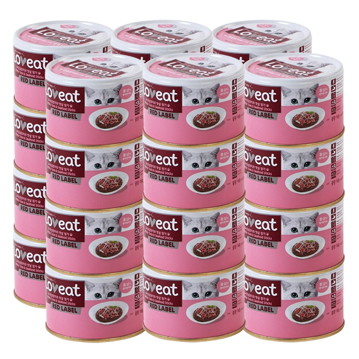 사조 러브잇 레드라벨 160g x 24개 흰살참치와 맛살 고양이캔 - 메인 이미지