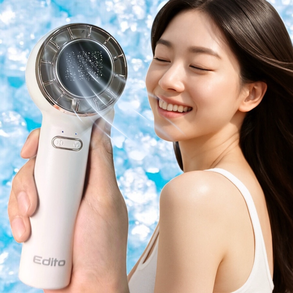 에디토 휴대용 냉각 선풍기 6엽팬 핸드 넥 파워 쿨링 손 에어컨 초경량 미니 손풍기 - 상세 이미지 2