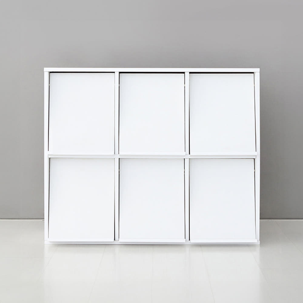 이지보 BESIDE 6문 수납장 가로형 895x362x730mm, 2단, 화이트 5703.2654 - 메인 이미지