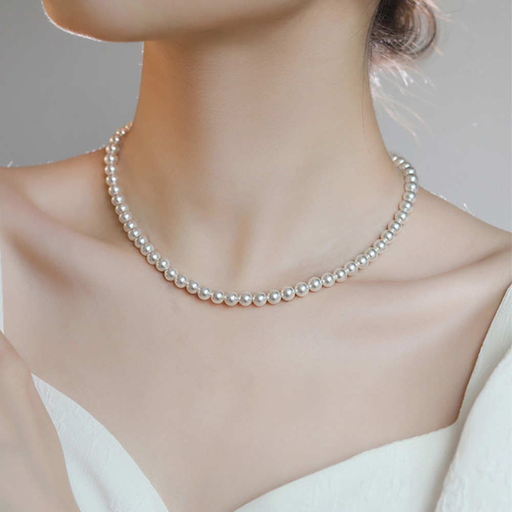 담수진주목걸이 진짜 천연 명품 미니 실버 못난이 바로크 3mm 4mm 레이어드 초커 - 상세 이미지 2