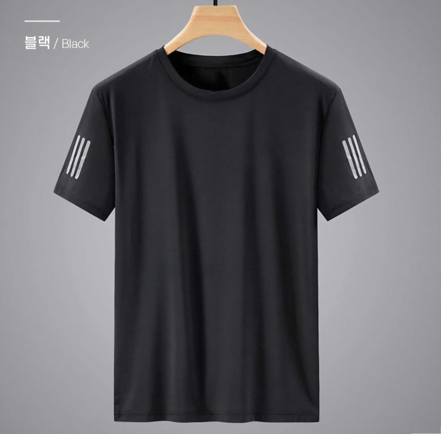 남자 기본 쿨 기능성 반팔티 단체티 메쉬 쿨론 티셔츠 여름 검정 냉감 나일론 110 - 상세 이미지 2