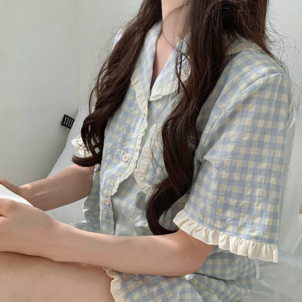 신혼부부잠옷 커플파자마 반팔잠옷세트 여름 여성 홈웨어 이미지 6