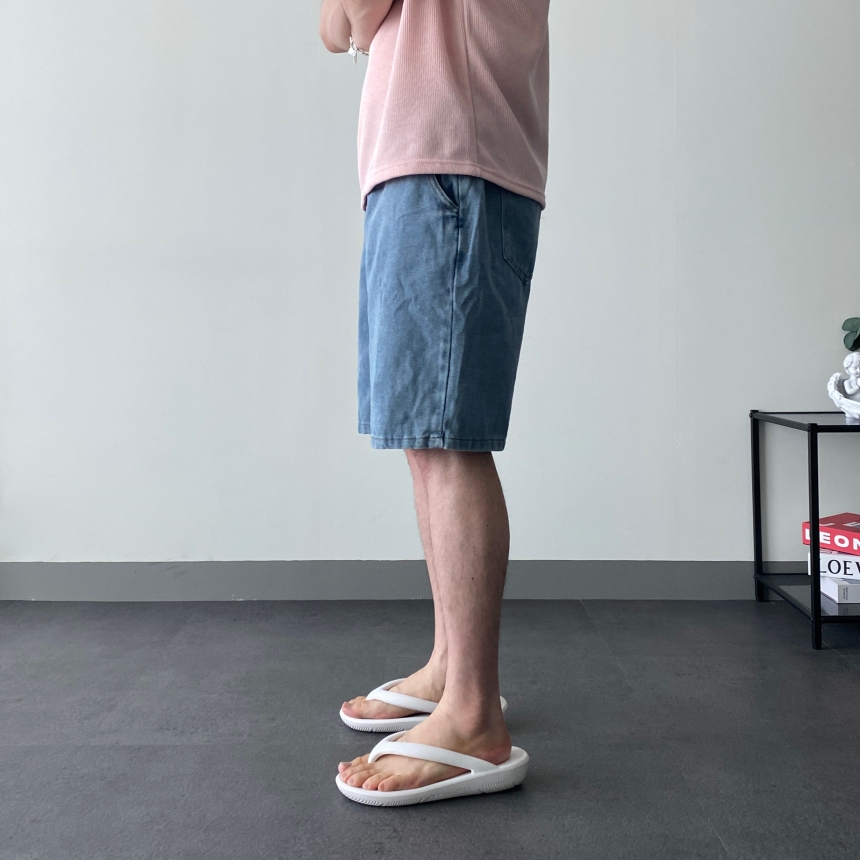 남자밴딩청반바지 여름용청바지 남자연청반바지 이미지 2
