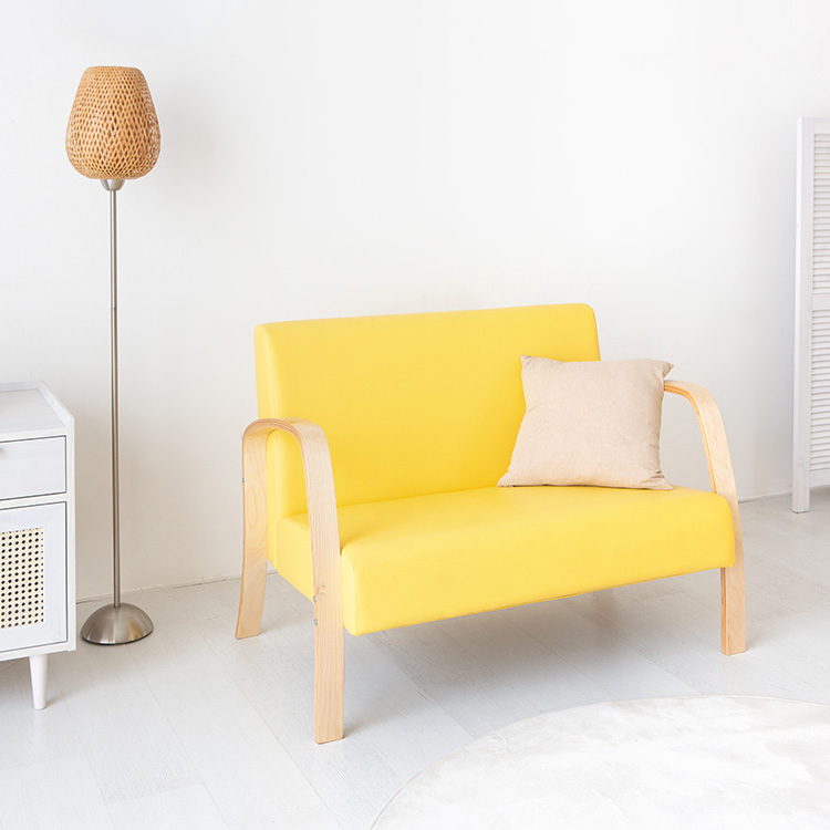 벤우드 2인 소파 YC12AD 내추럴/레몬, 2인용