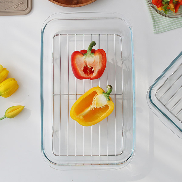 오븐용 내열 유리 밧드 트레이 포함 1호 발뮤다 미니 오븐 용기 그라탕 그릇