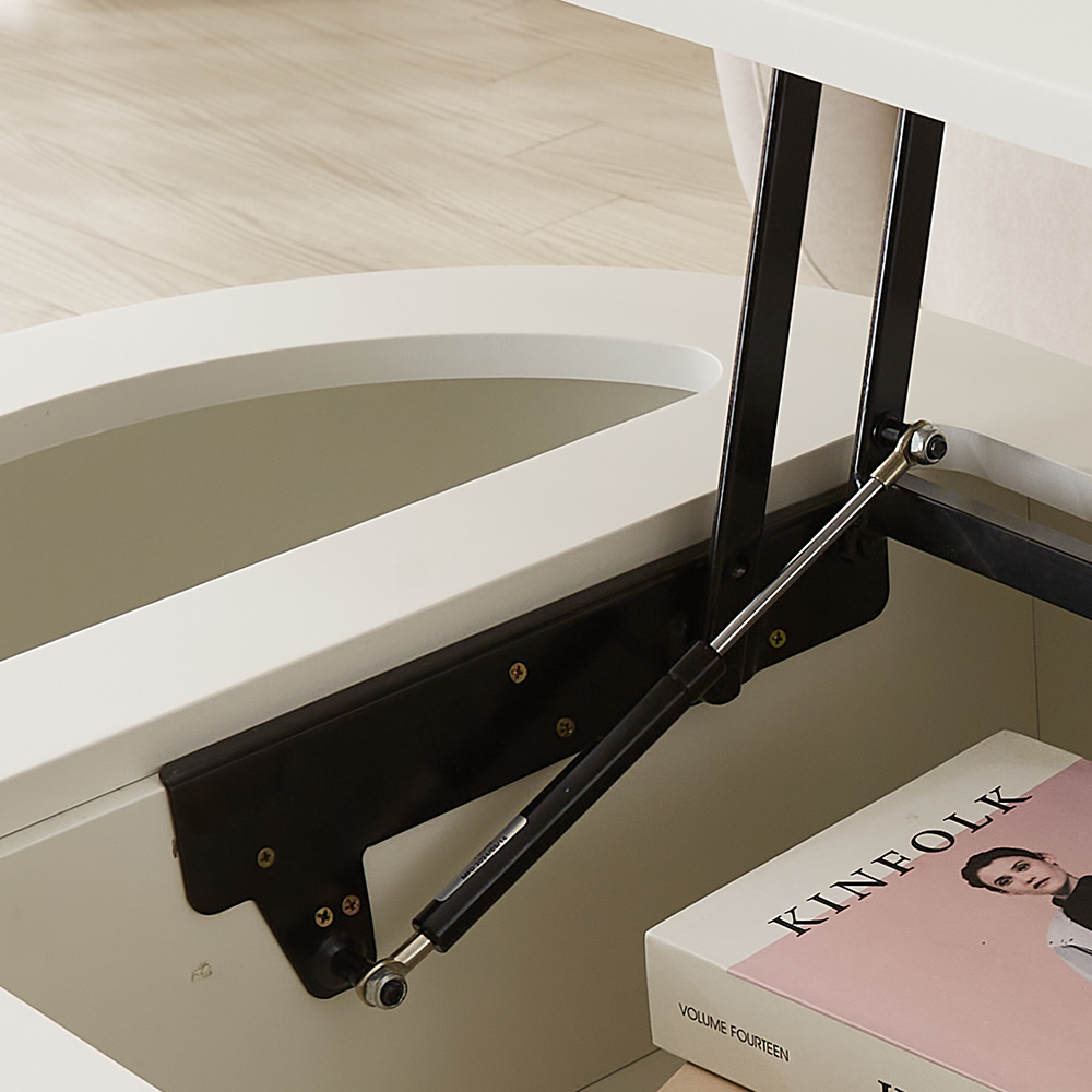 원목 타원형 템바보드 거실 리프트업 테이블 리프트 소파 테이블 800