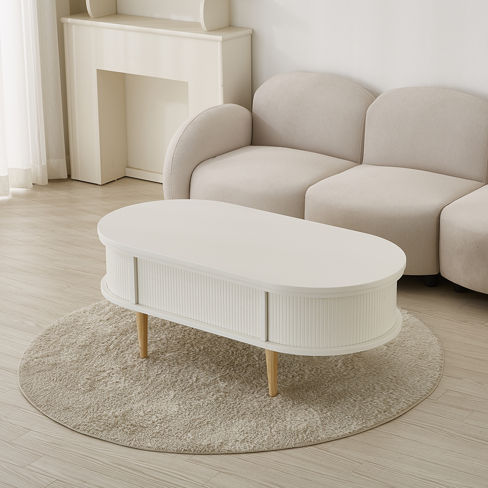 원목 타원형 템바보드 거실 리프트업 테이블 리프트 소파 테이블 800