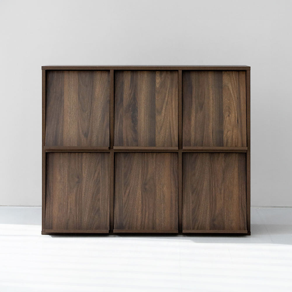 이지보 BESIDE 6문 수납장 가로형 895x362x730mm, 2단, 코코아월넛 0127.3489 - 메인 이미지