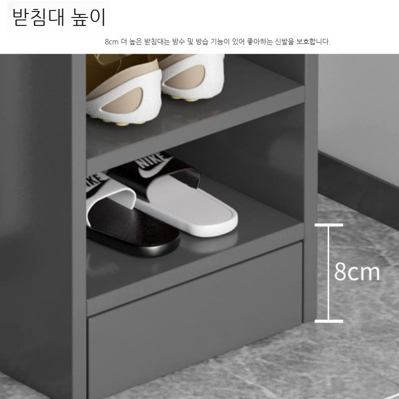 신발장 깊이 간격 매우 폭 현관신발장 현관 수납장 슬림 틈새 수납 정리대 벤치 선반 사무실 따뜻한 흰색 심플한 스타일의 6겹 조립식 10x10x10cm - 상세 이미지 5