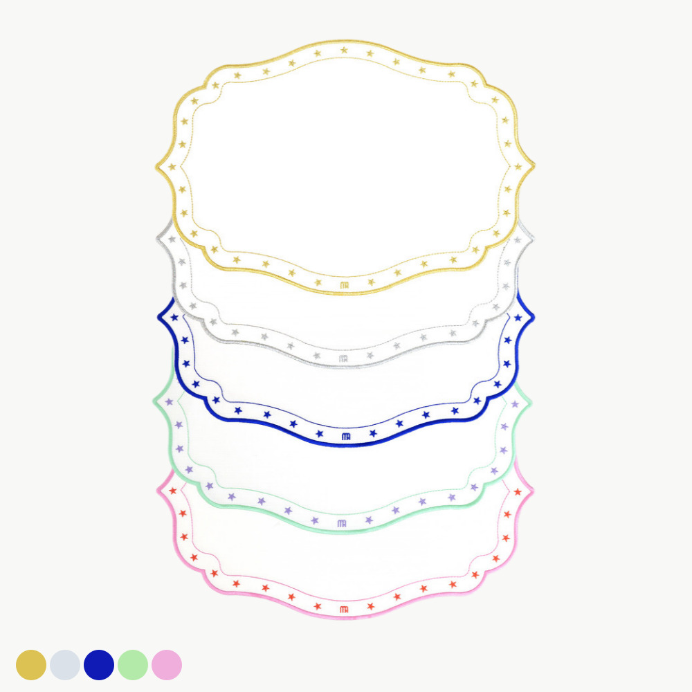 메종다르 스텔라 테이블매트 홈파티용 (5 colors) 방수코팅 별모양자수 선물포장 - 상품 이미지