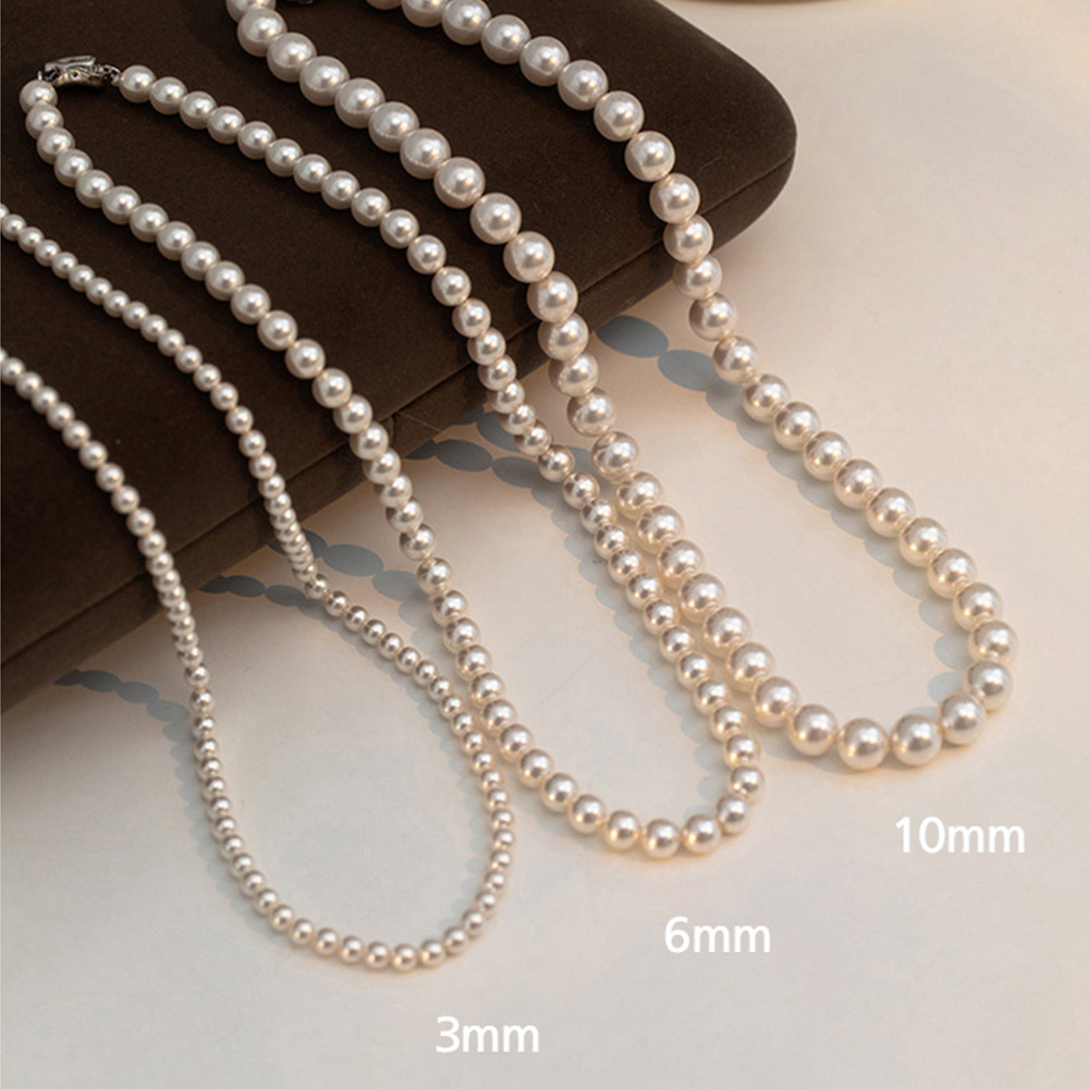 담수진주목걸이 진짜 천연 명품 미니 실버 못난이 바로크 3mm 4mm 레이어드 초커 이미지 6