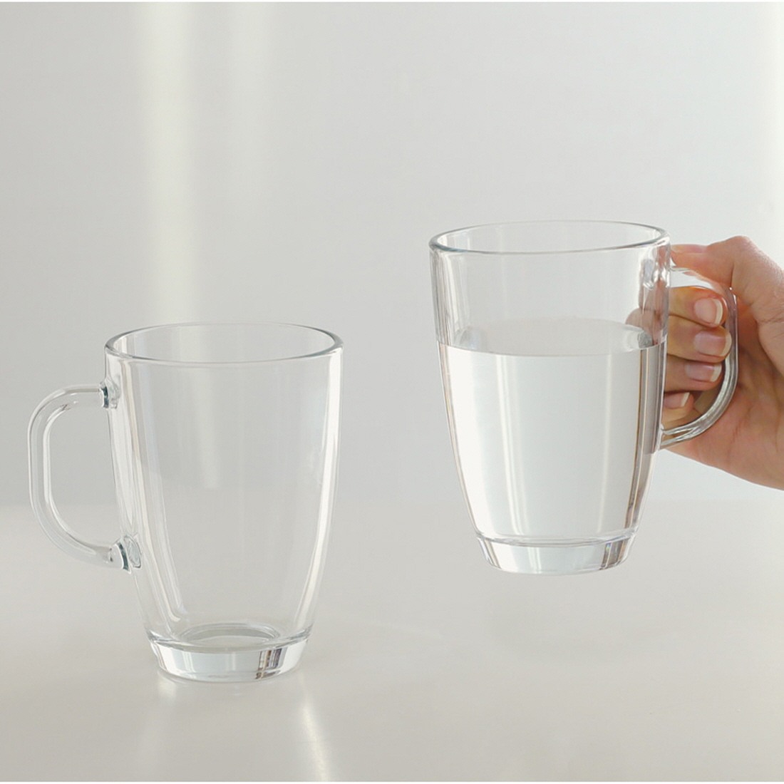 [2잔] 홈카페 대용량 손잡이 유리컵 아이스아메리카노 냉커피잔 커플 맥주잔 460ml - 상세 이미지 2