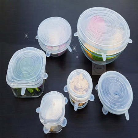 브이커머스협력사 솔군스토어 실리콘랩 6종세트 반찬뚜껑 푸드커버 만능뚜껑