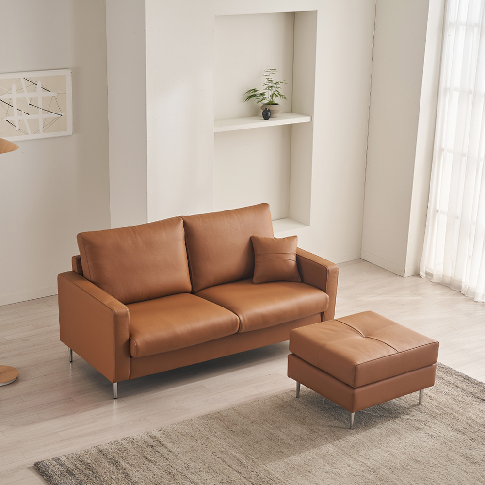 케이하우스홀드 멕소 3인용 3.5인용 가죽소파 천연면피 국내제작 소가죽