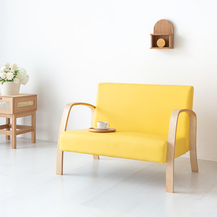 벤우드 2인 소파 YC12AD 내추럴/레몬, 2인용