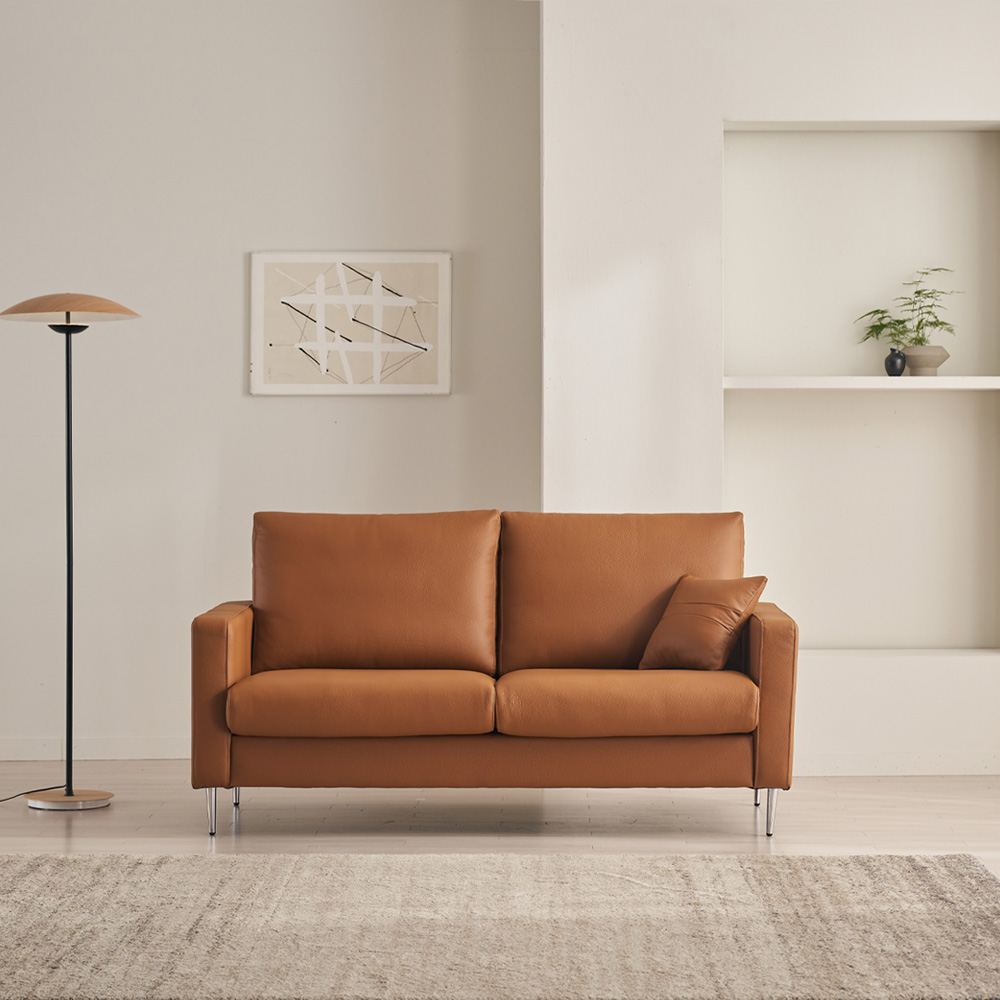 케이하우스홀드 멕소 3인용 3.5인용 가죽소파 천연면피 국내제작 소가죽