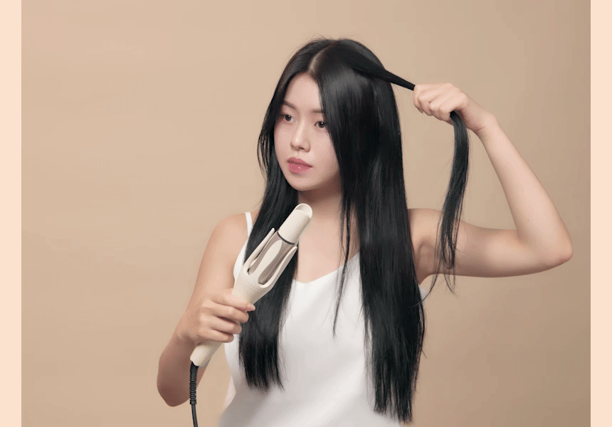 오아 오토 고데기 자동 회전 봉고데기 웨이브 아이롱 롤링 고대기 베이지 상세 이미지 32