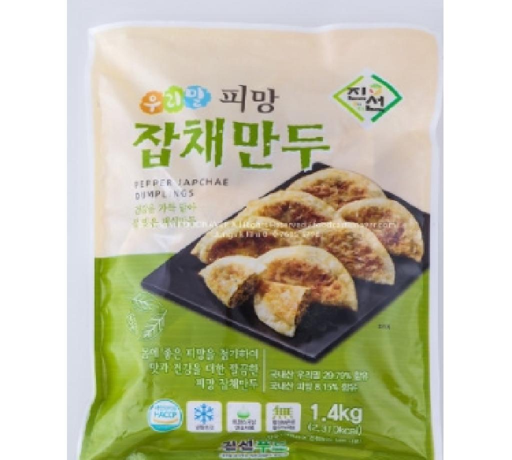 우리밀 피망 잡채 만두 진선푸드 1.4kg : 식재온