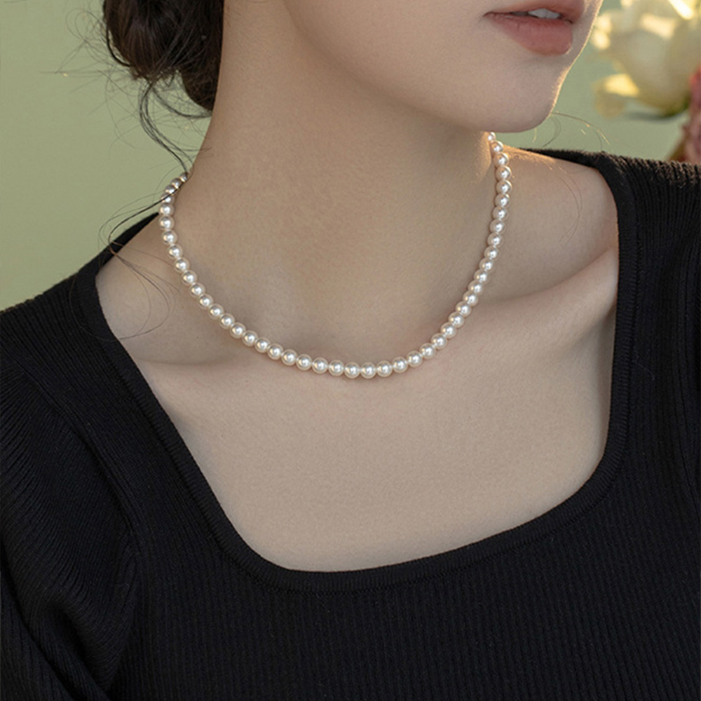담수진주목걸이 진짜 천연 명품 미니 실버 못난이 바로크 3mm 4mm 레이어드 초커 이미지 8