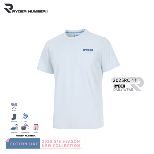 라이더 RYDER 2025RC-11 코튼라이크 남여공용 반팔티셔츠 배드민턴 복 탁구 스쿼시 스포츠의류 - 상세 이미지 2