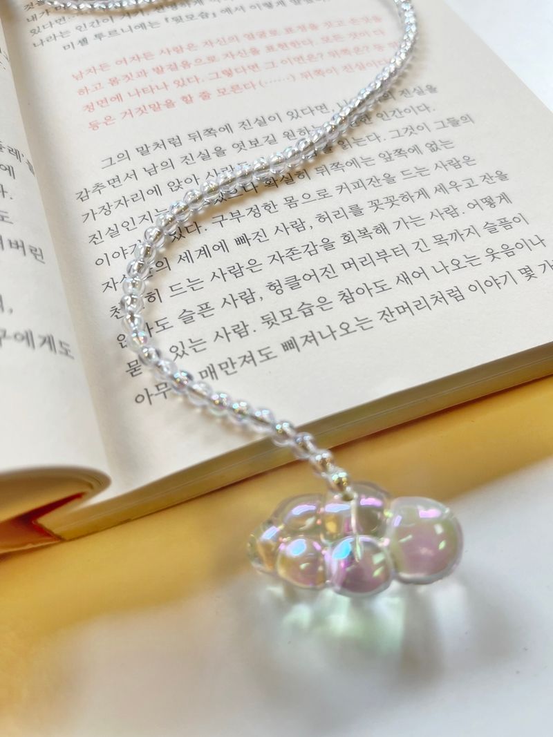 구름 비즈 끈갈피 책갈피 제작 만들기 북마크 제작 고급 독서템 독서아이템 굿즈 - 상세 이미지 5