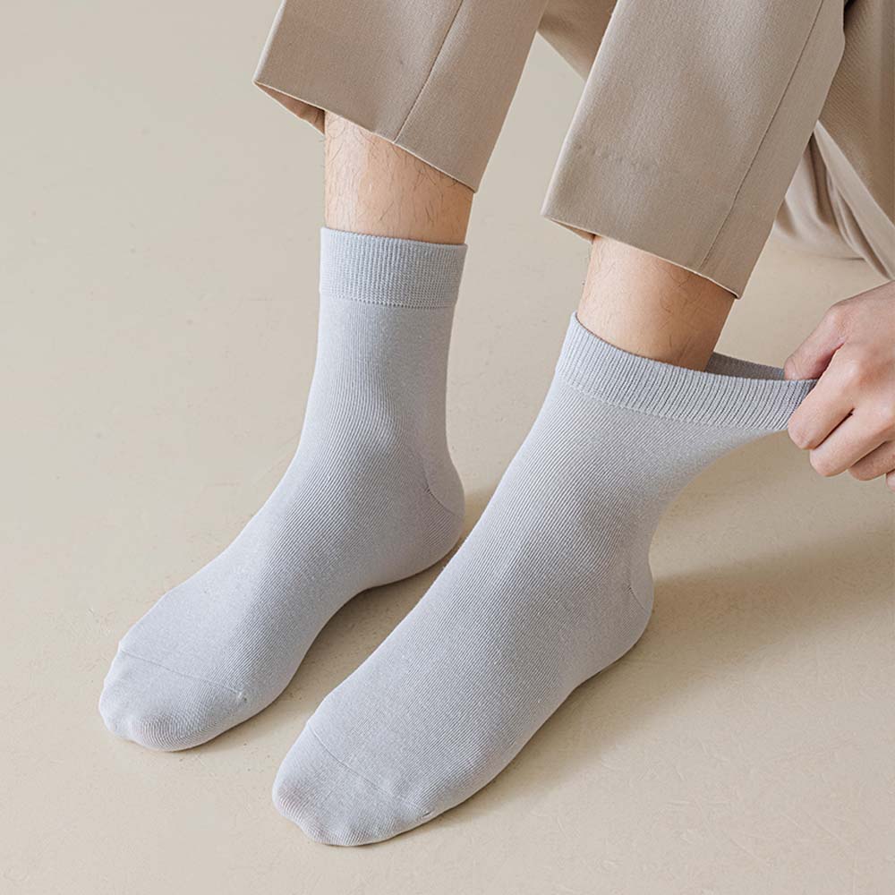 남자 면 양말 신사 정장 검정 흰 무지 중목 단목 순면 패션 여름 - 상세 이미지 2