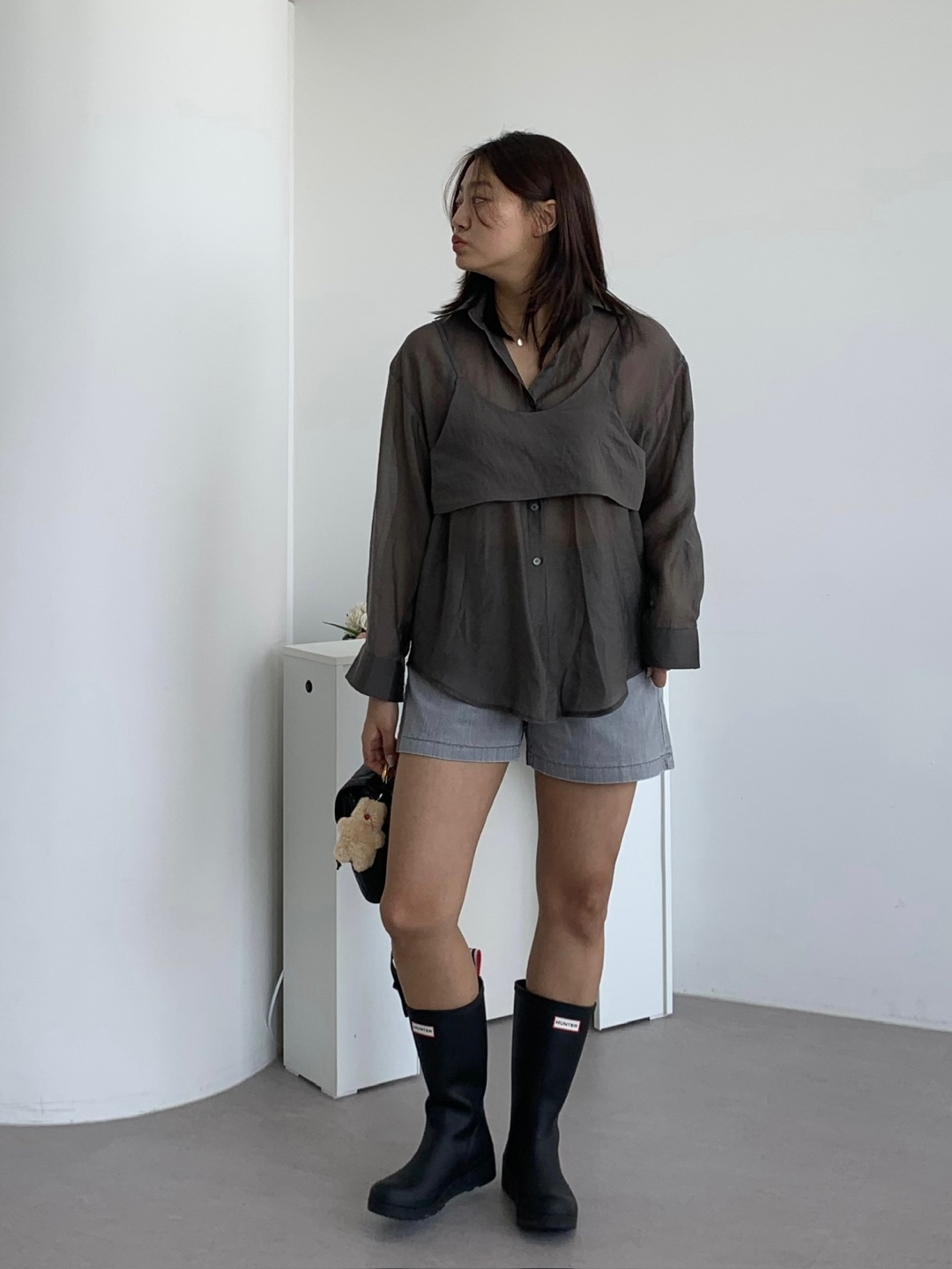실키 뷔스티에블라우스 오간자 시스루셔츠 이미지 6