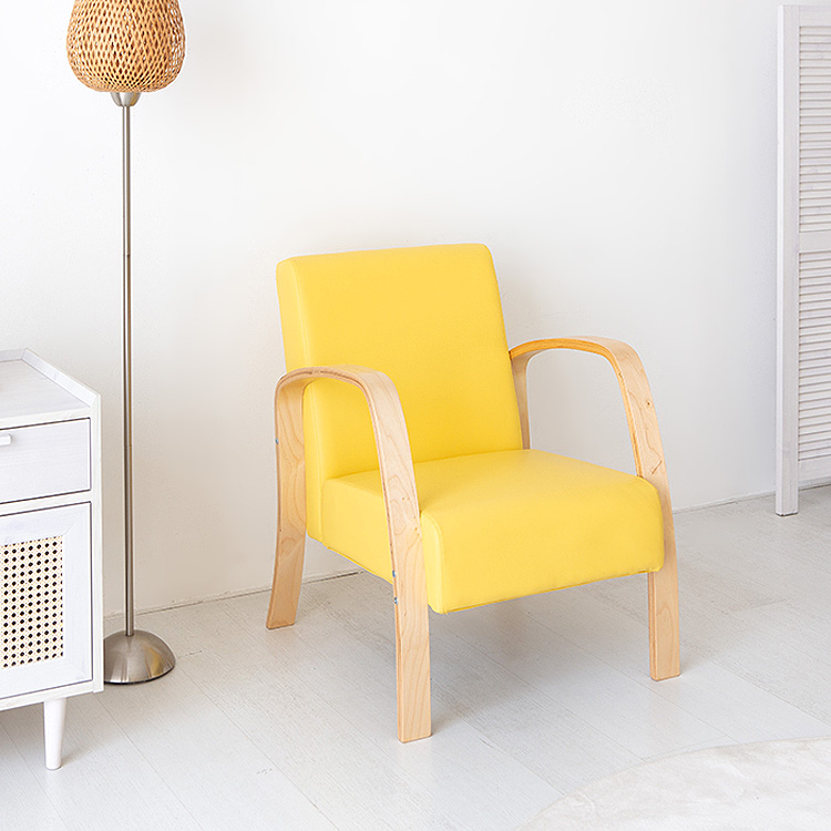 벤우드 1인 소파 YC12A 내추럴/레몬, 1인용