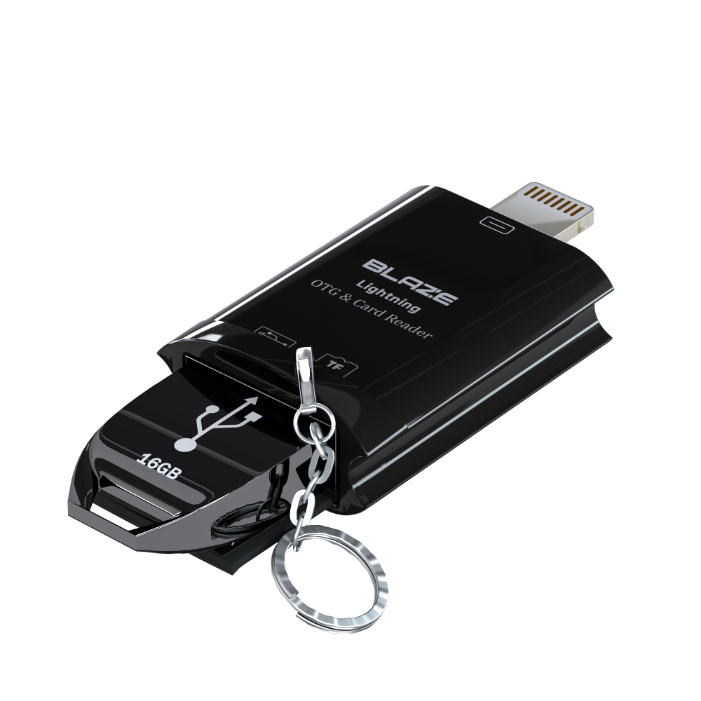 블레이즈 마이크로SD 카드리더기 USB 아이폰 OTG 젠더 블랙박스 핸드폰 라이트닝 8핀 - 상세 이미지 2
