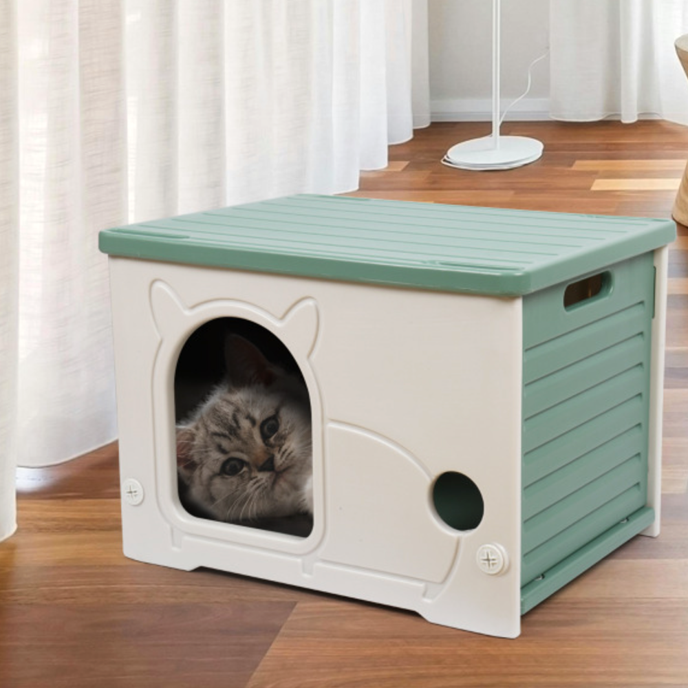 강아지 하우스 고양이 숨숨집 플라스틱 길고양이 하우스 텐트 야외용 숨숨집