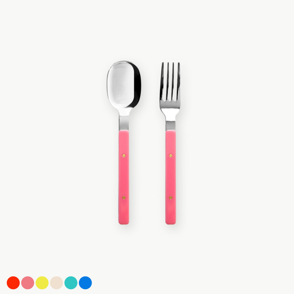 메종다르 봉봉 디저트 커트러리 2P 키즈용 (6 colors) 스테인레스 고급 선물포장 - 상품 이미지