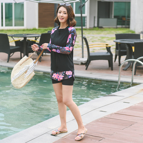 조이마담S7061 마다가스카르 레이어드 수영복 바지 50대60대중년여성 빅사이즈수영팬츠 - 상세 이미지 4