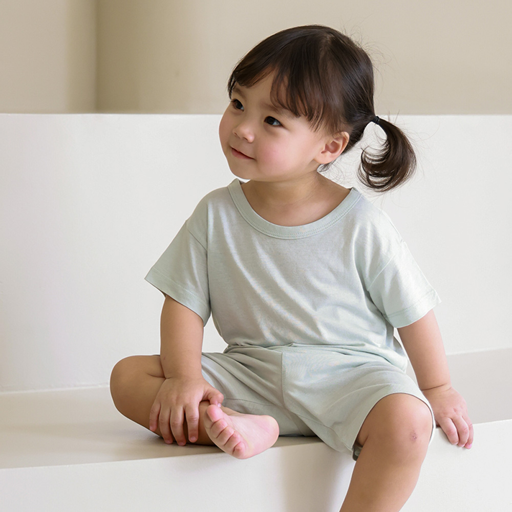 5+1 여름 뱀부 반팔 7부 실내복 유아 아기 신생아 100일 돌 - 상품 이미지