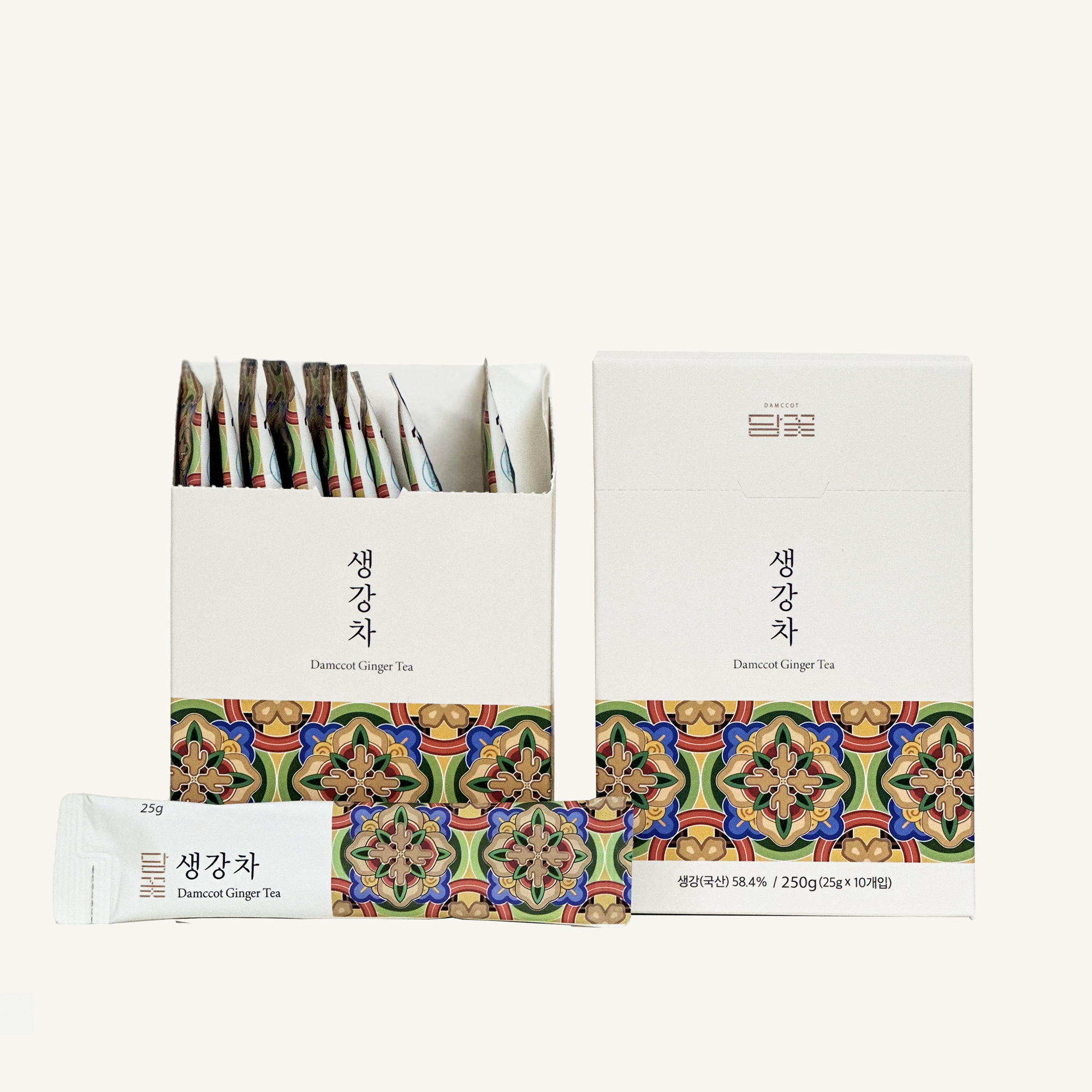 국내산 생강차 선물세트 스틱형 500g (25gX10개입X2박스) 담꽃 생강청 진저티 - 상세 이미지 5