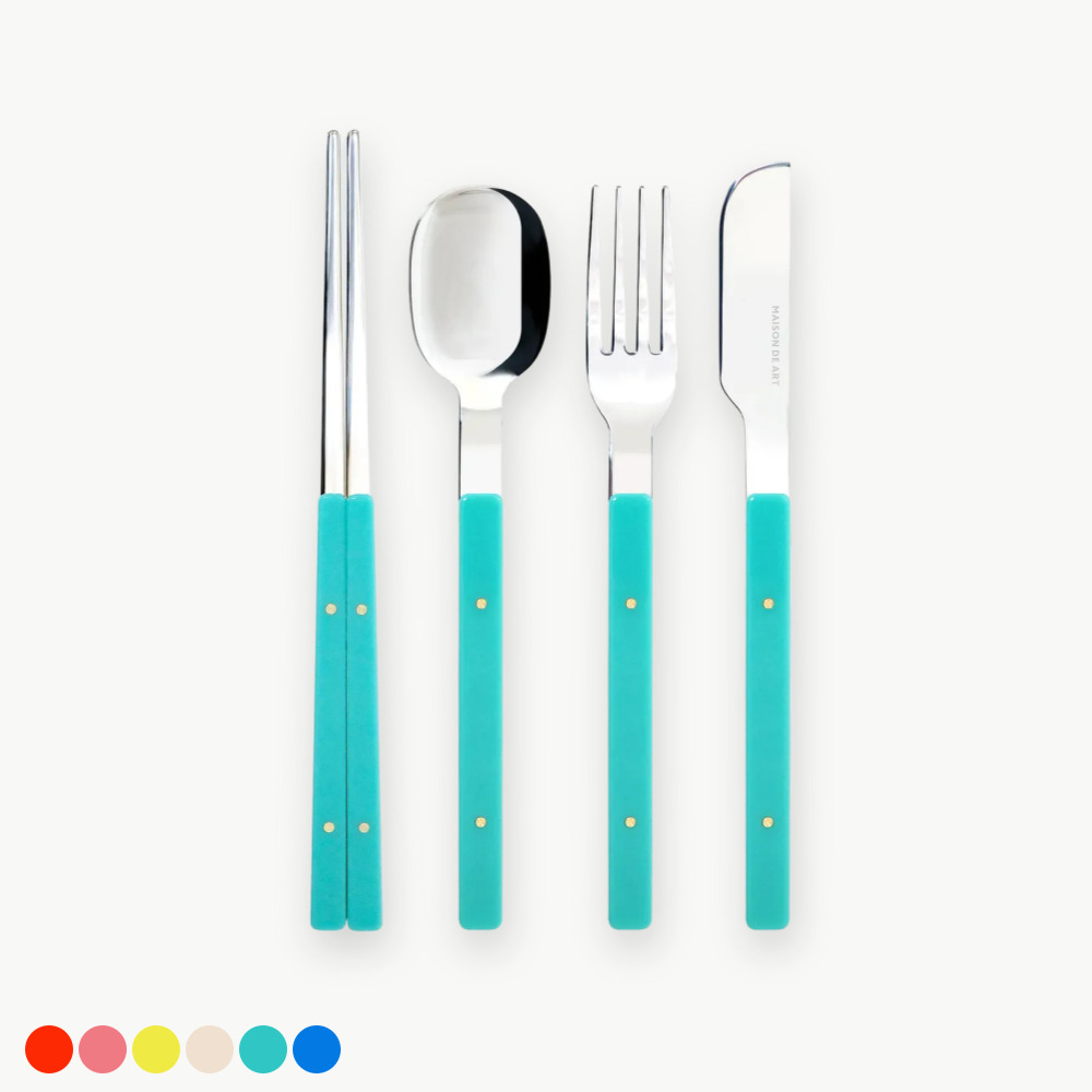 메종다르 봉봉 커트러리 4P 한식양식용 (6 colors) 스테인레스 24K 도금 선물포장 - 상품 이미지