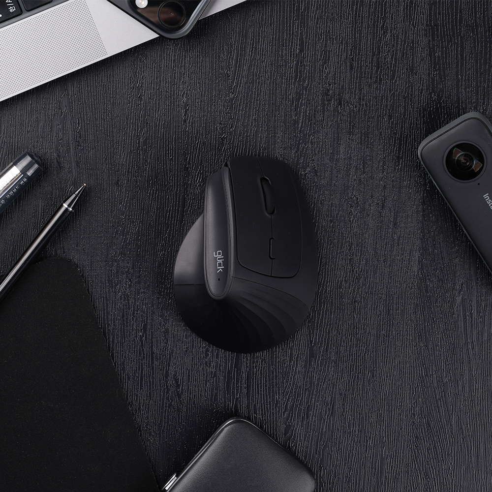 지클릭커 오피스프로 버티컬 도톰스콘 OP80 무소음 블루투스 무선마우스 블랙