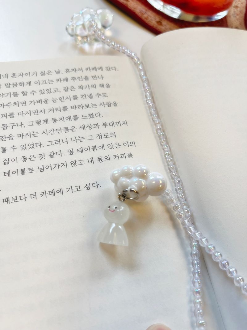 구름 비즈 끈갈피 책갈피 제작 만들기 북마크 제작 고급 독서템 독서아이템 굿즈 - 상세 이미지 4